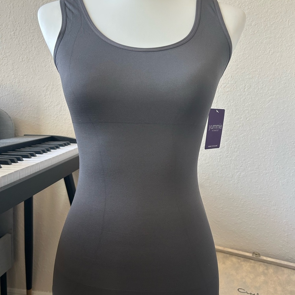 Gray Shapewear Slip with Scoop Neckline